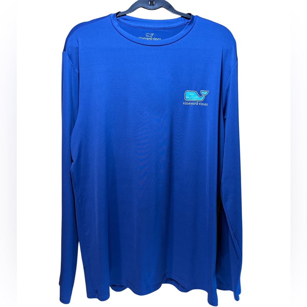 Vineyard Vines Performance Long Sleeve Blue Whale sun protection fishing Shirt M
